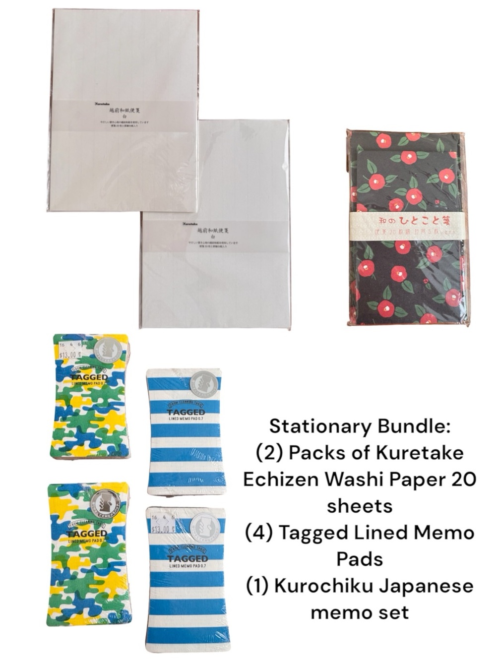 Japanese Stationery Bundle - Washi Paper, Memo Pads & Memo Set